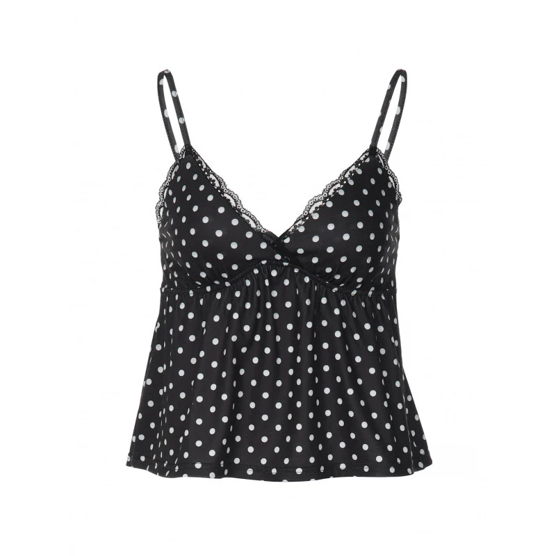 Damen Charmantes Spaghetti-Top mit Polka-Dots und Rüschendetails R&B - Image 5