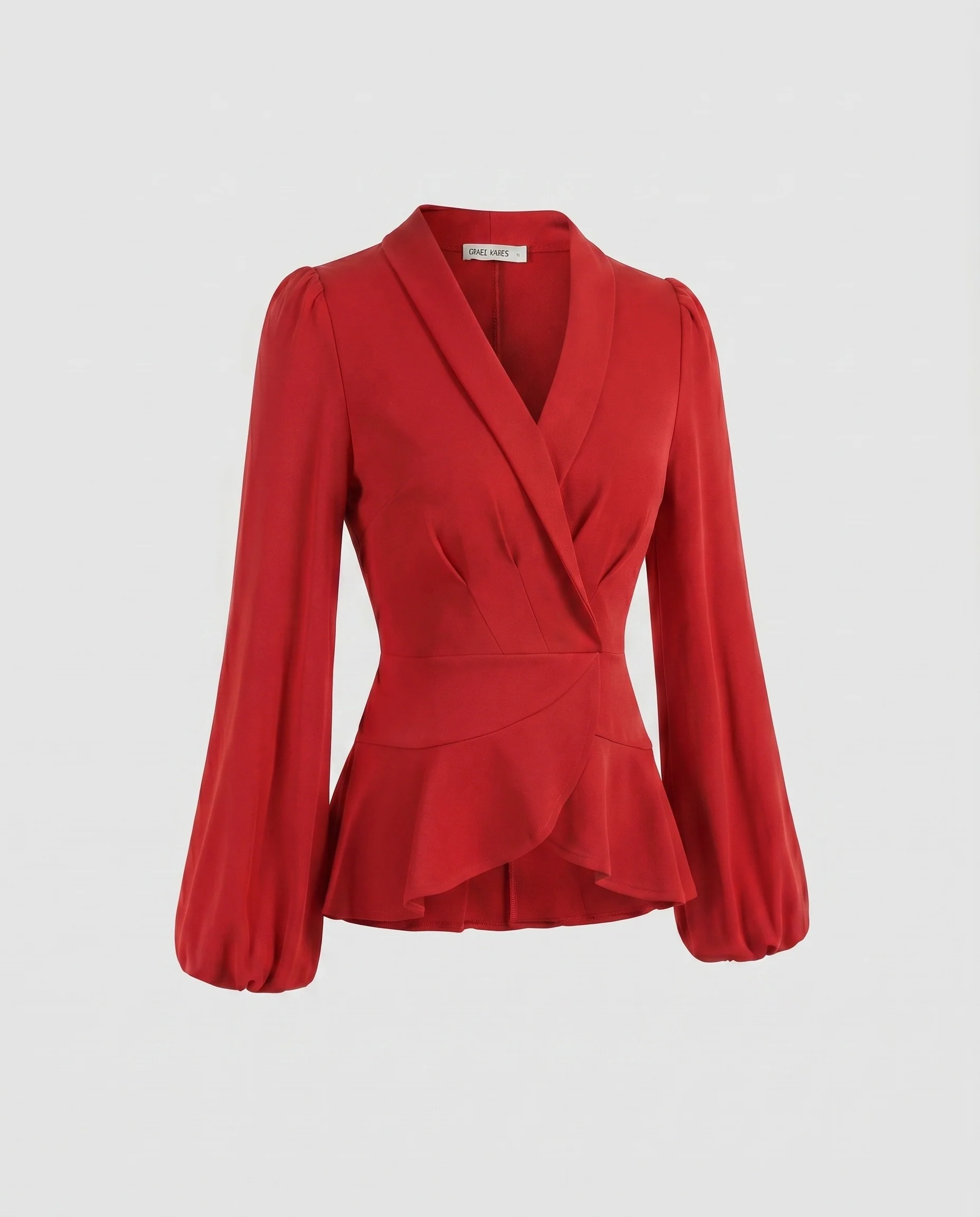 Damen Chic Drapierte Bluse mit weitreichenden Ärmeln R&B - Image 6