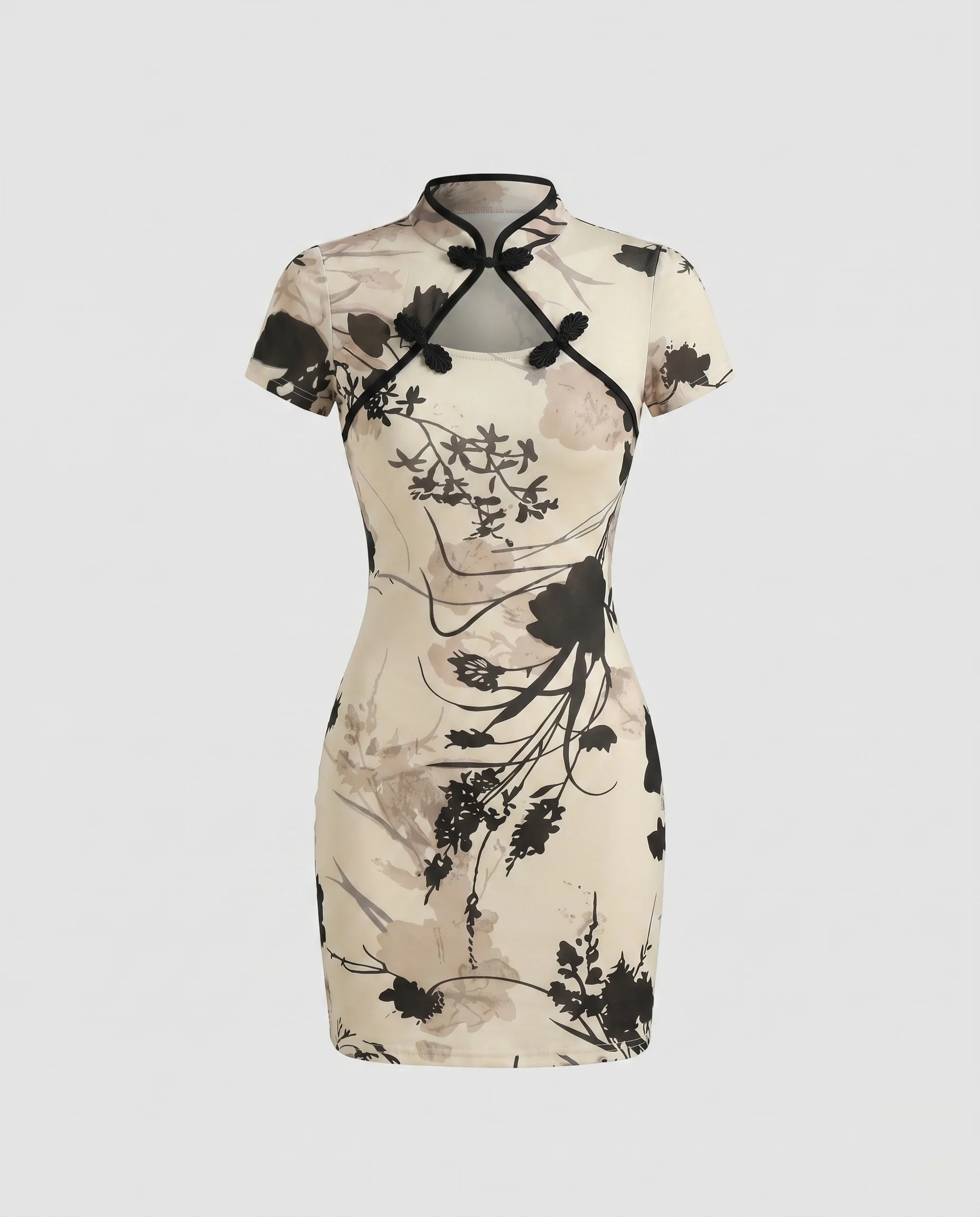 Damen Chiffon Minikleid mit elegantem Blumendruck und schmeichelndem Schnitt - Image 5