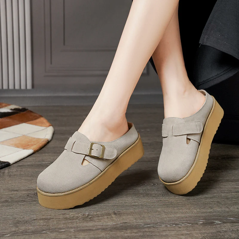 Damen Clogs im modischen Design mit verstellbarem Riemen und komfortablem Plateau R&B - Image 2