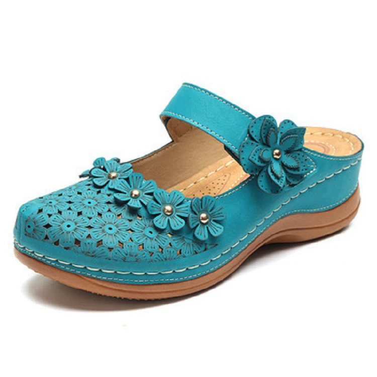 Damen-Clogs mit floralem Design und verstellbarem Riemen R&B - Image 2