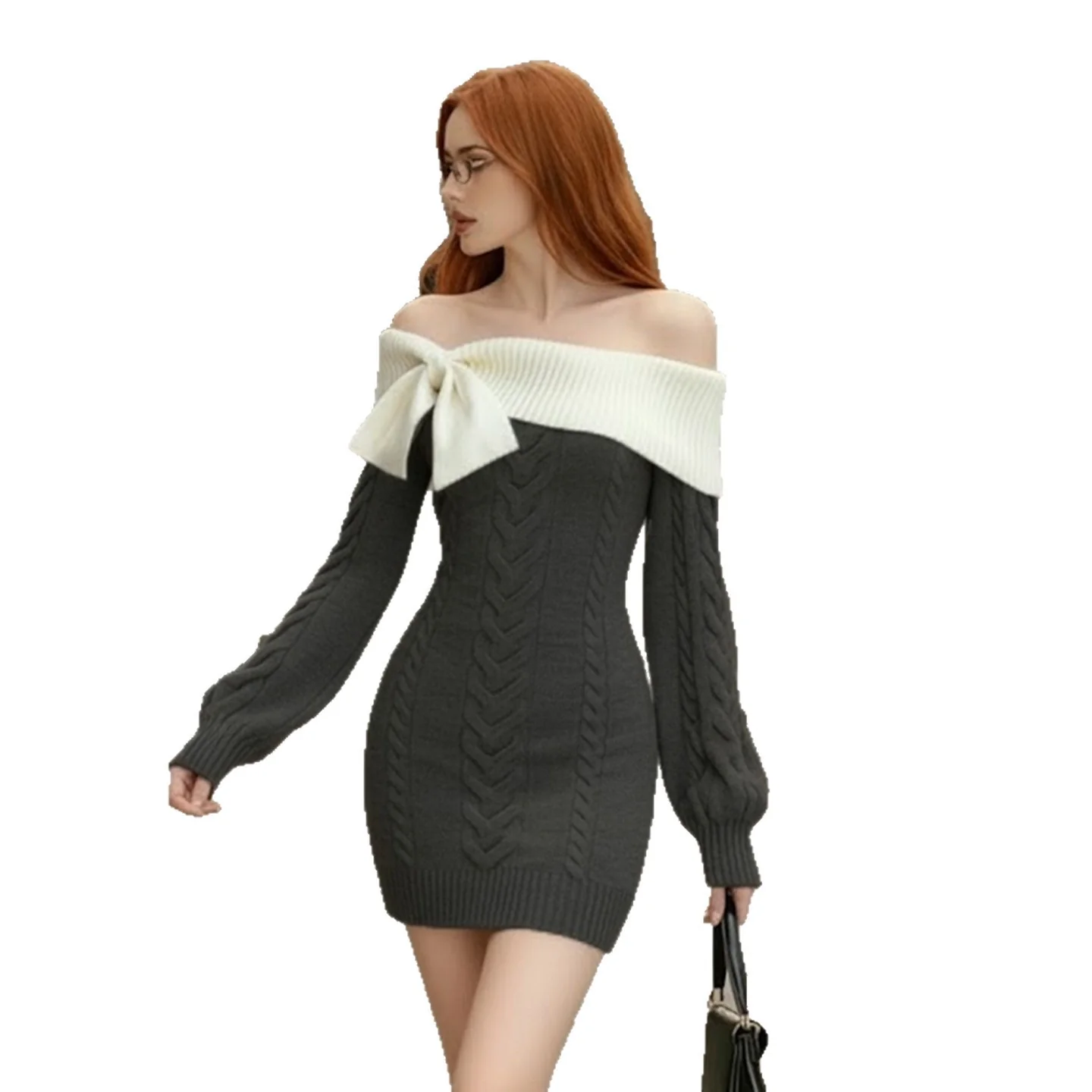 Damen Cocktailkleid mit asymmetrischem Saum und eleganter Schleifenakzent R&B - Image 5