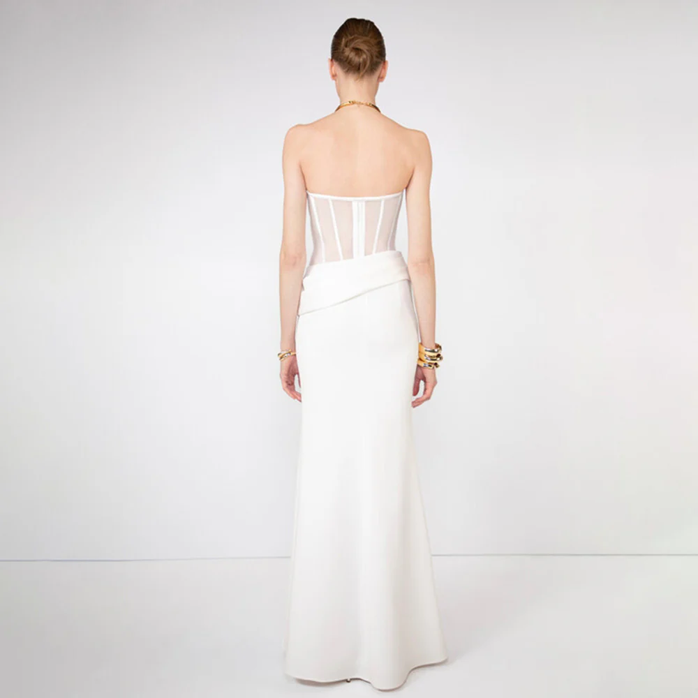 Damen Corsage-Langarmkleid mit elegantem Schnitt und fließendem Rock Heidi-Mode - Image 4