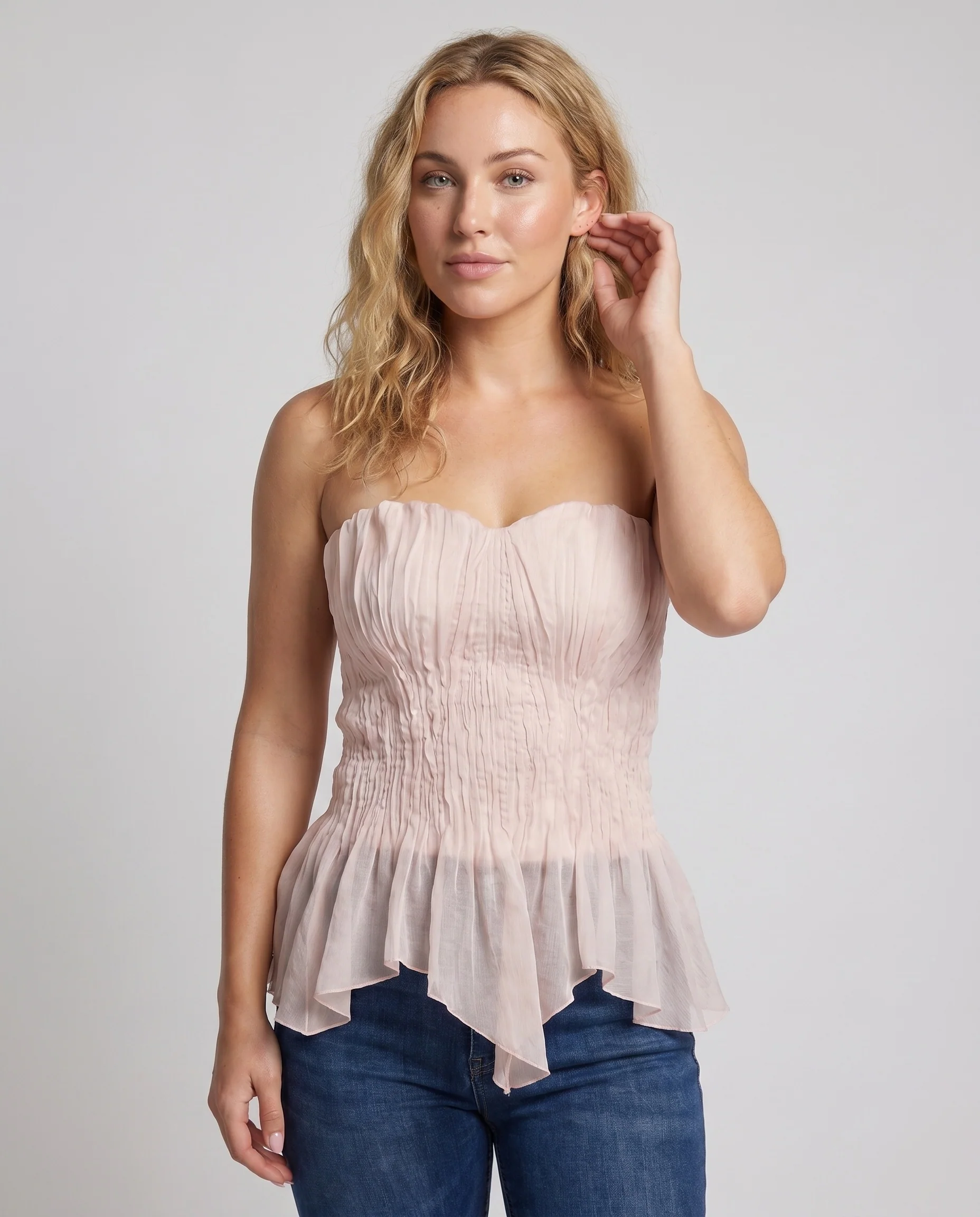 Damen Corsagenoberteil mit asymmetrischem Saum und volumetrischem Rock R&B - Image 2