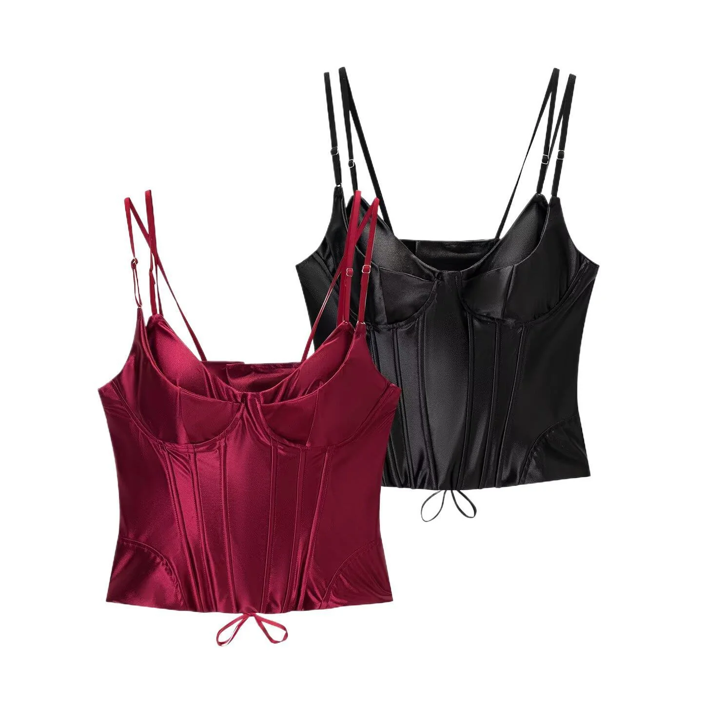 Damen Corsagenoberteil mit luxuriösem Satin-Finish und verstellbaren Trägern R&B - Image 5