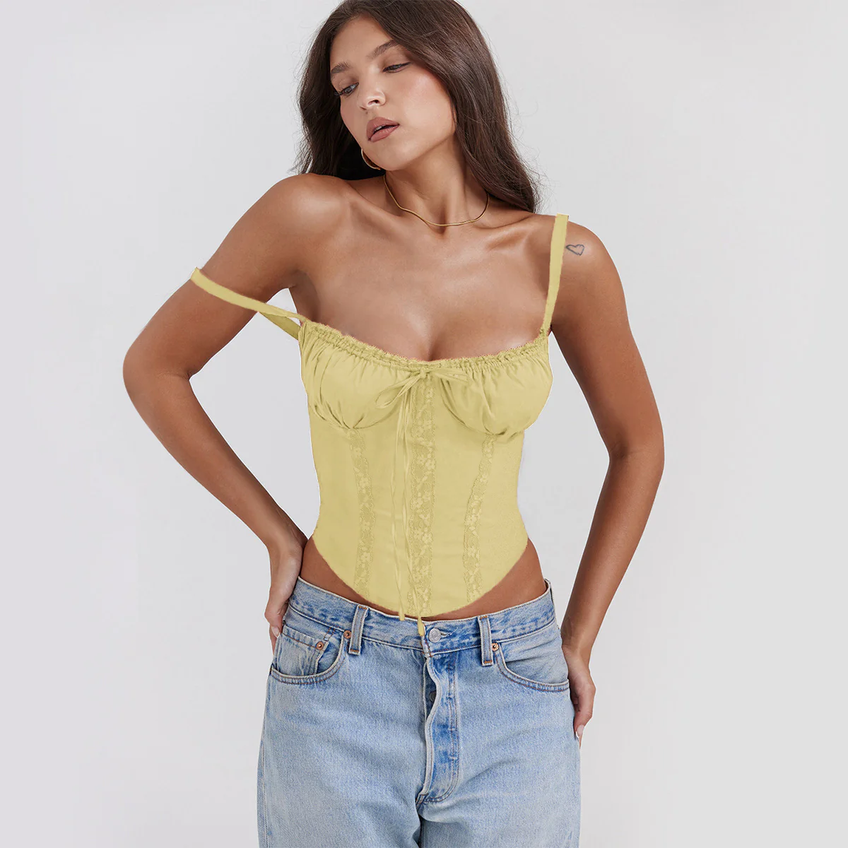 Damen Corsagenoberteil mit Rüschendetails und verstellbaren Trägern R&B - Image 9