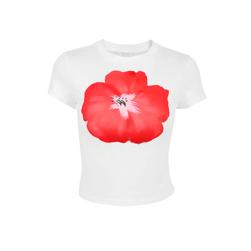 Damen Crop-T-Shirt mit floralem Print R&B - Image 5