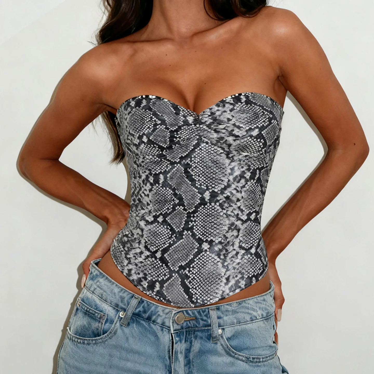 Damen Crop-Top im Schlangenleder-Look R&B - Image 6
