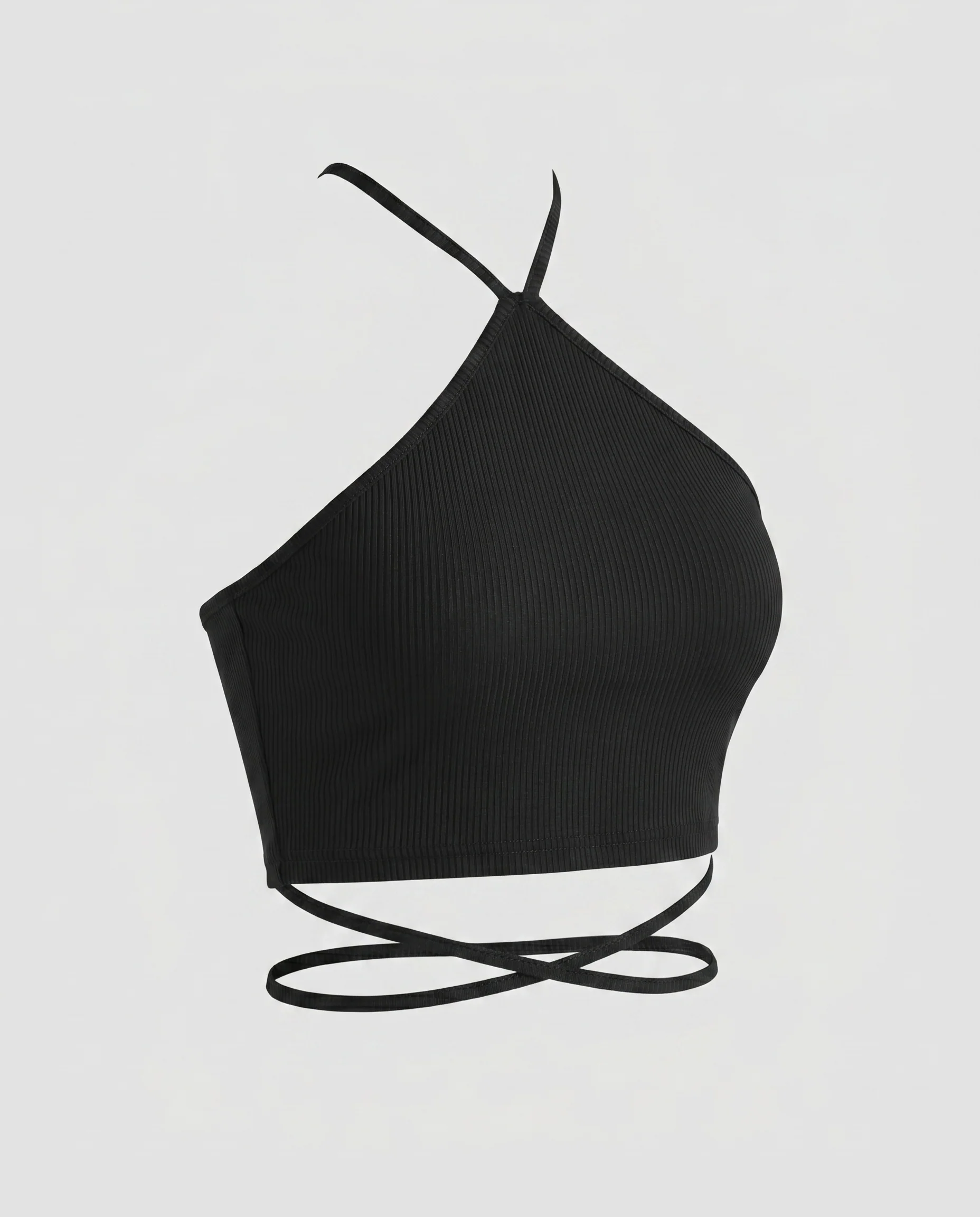 Damen Crop Top mit angesagtem Wickeldesign und feinem Rippstoff R&B - Image 4