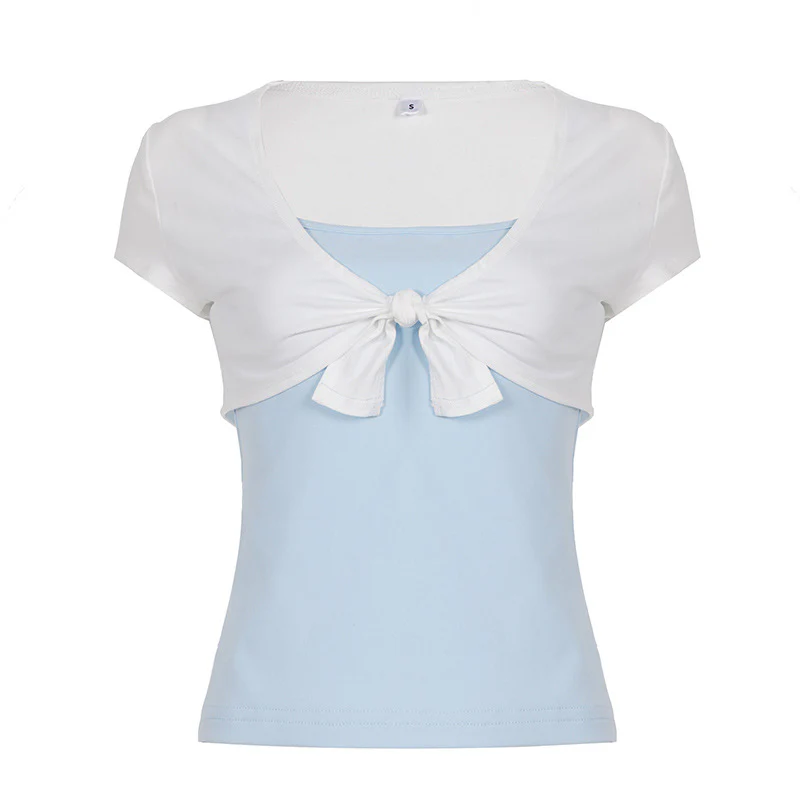 Damen Crop-Top mit verspieltem Knoten und ärmellosem Design R&B - Image 6