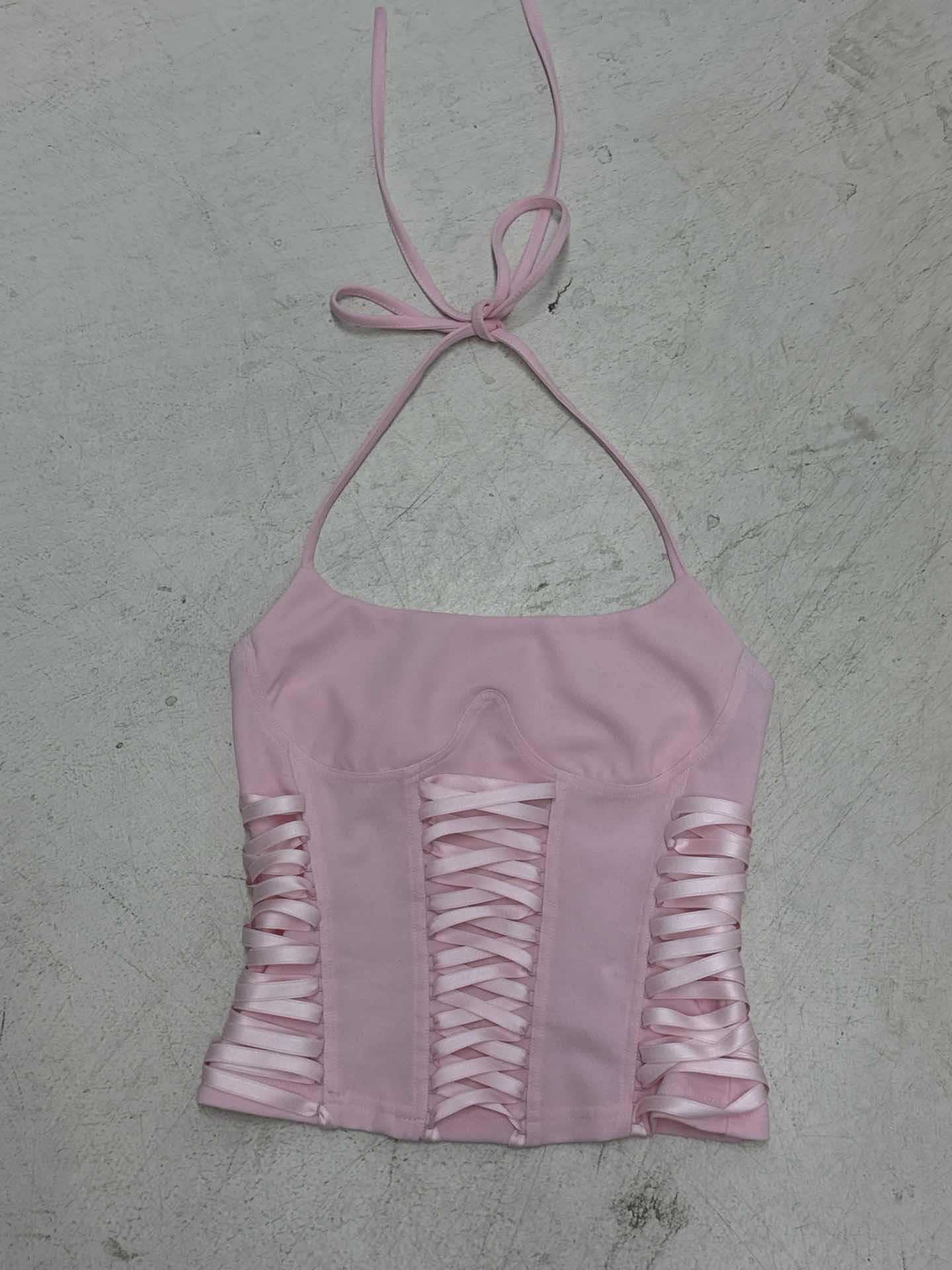 Damen Crop-Top mit verspieltem Schnürdesign und eleganten Trägern R&B - Image 6