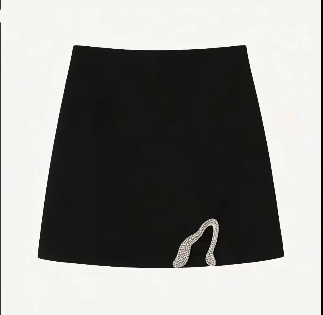 Damen Crop-Top und Mini-Rock Set mit dekorativem Detail R&B - Image 8