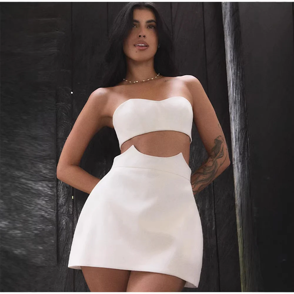 Damen Crop-Top und Rock-Set mit elegantem Design R&B