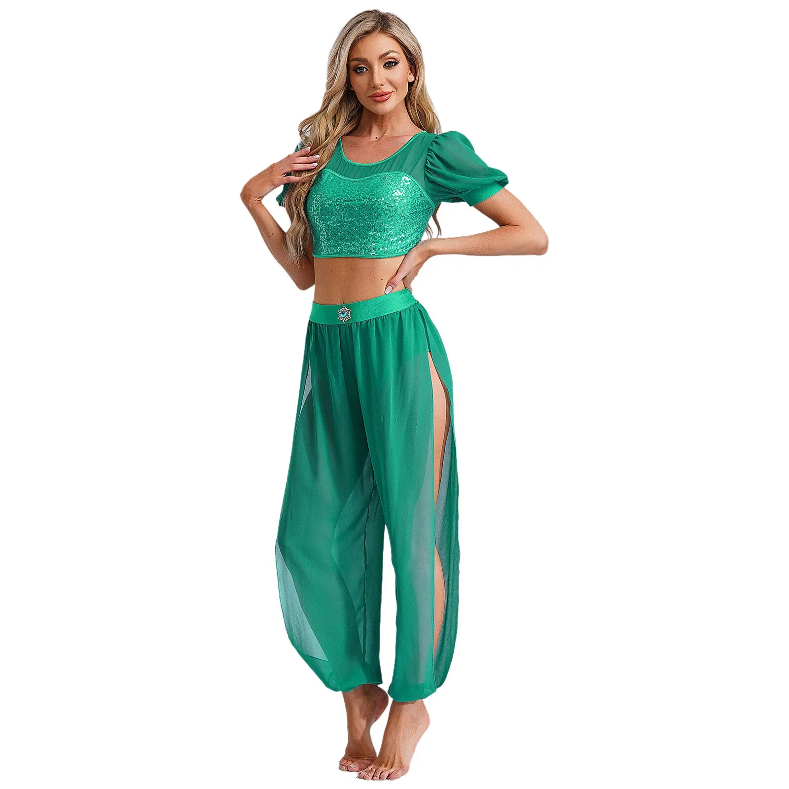 Damen Crop-Top und transparente Hose Set R&B - Image 6