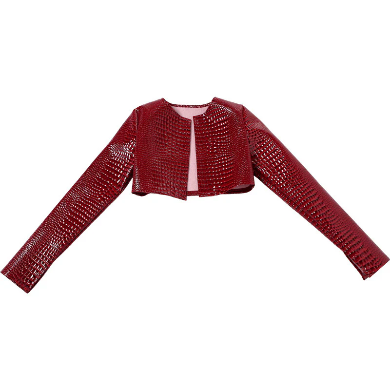 Damen Cropped Kunstlederjacke im modischen Schlangenleder-Look R&B - Image 7