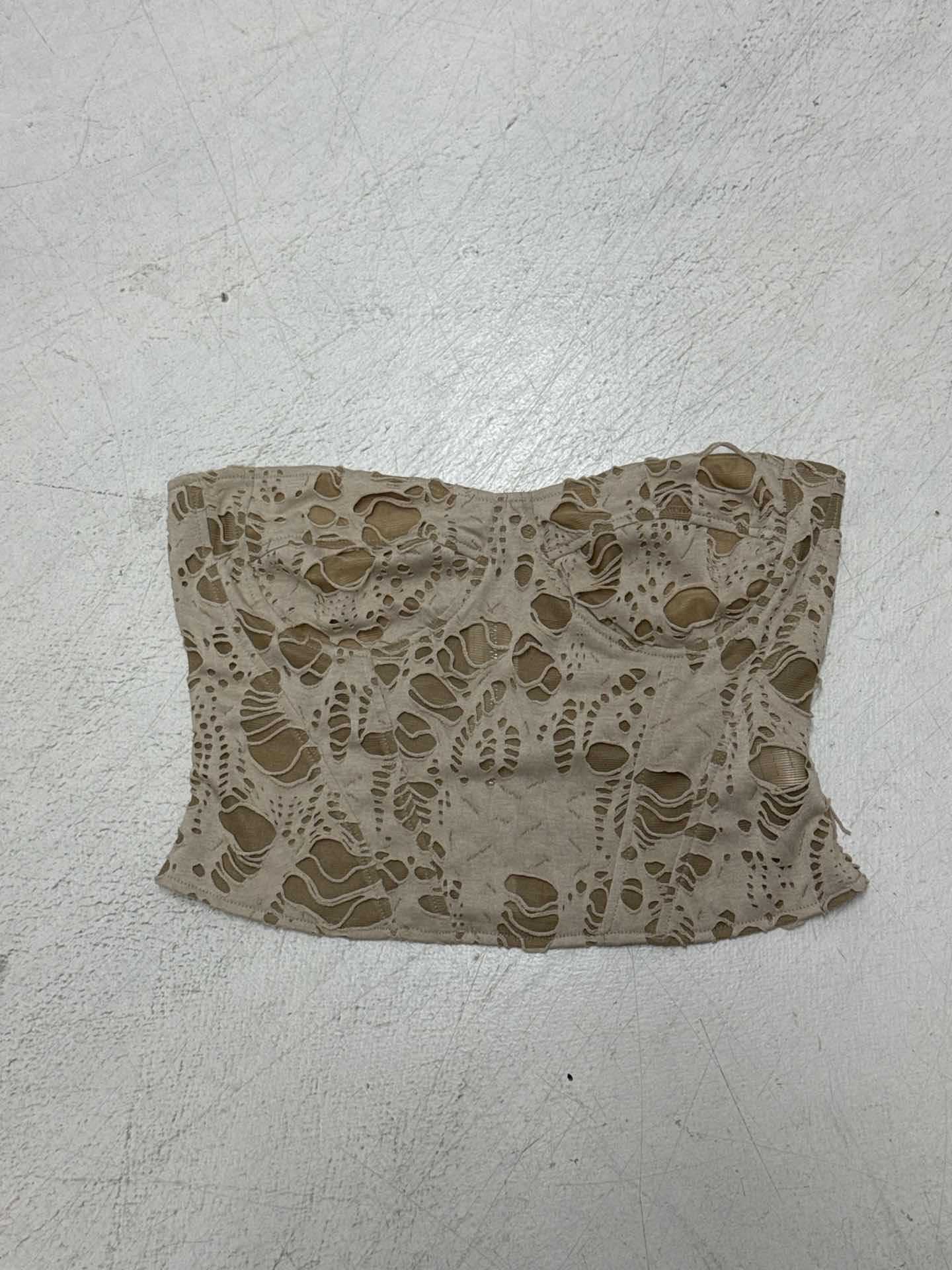 Damen Cropped Oberteil mit aufwendigem Schnitt und geschnittenen Details R&B - Image 7