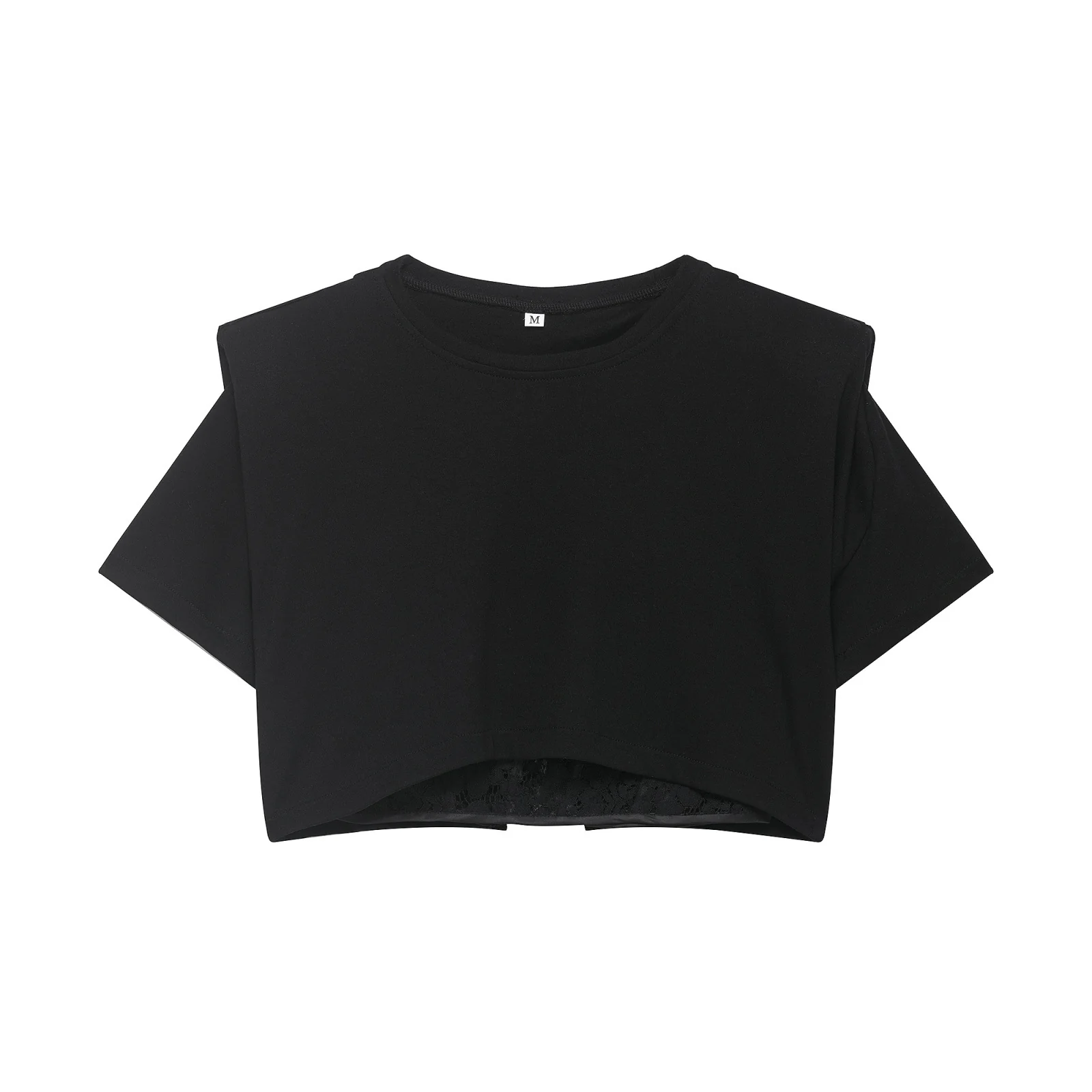 Damen Crop-T-Shirt mit eleganter Spitzenunterlage R&B - Image 2