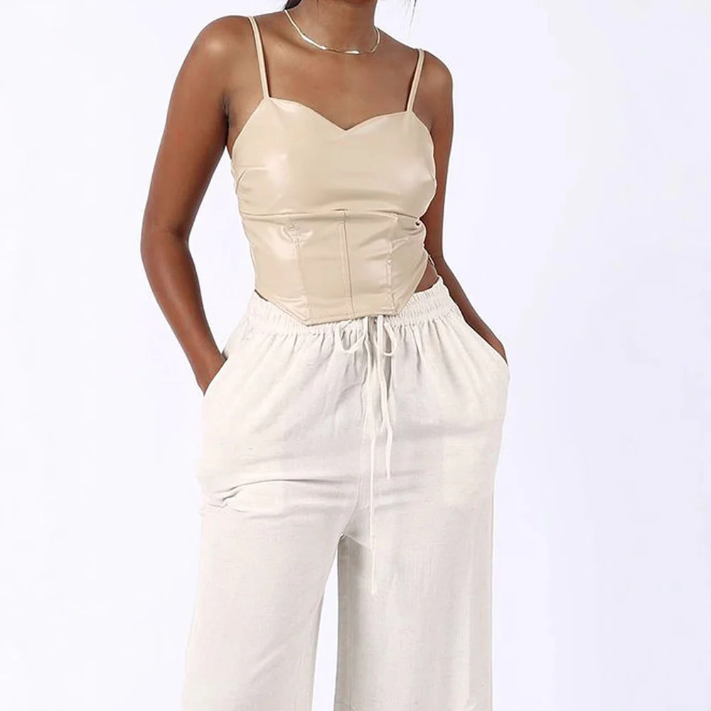 Damen Cropped Top mit elegantem V-Ausschnitt und figurbetonter Passform R&B - Image 2