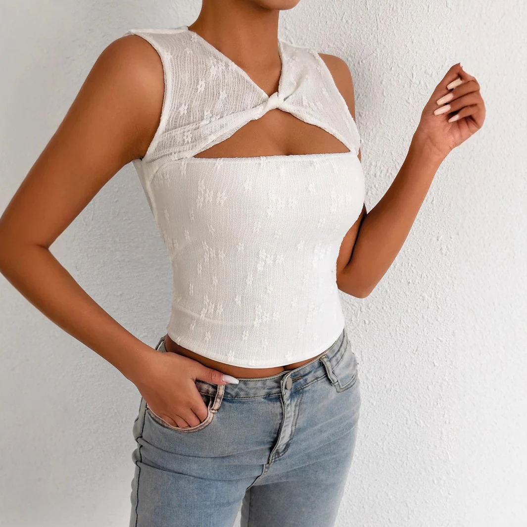 Damen Cut-Out Top mit geknotetem Design R&B - Image 2