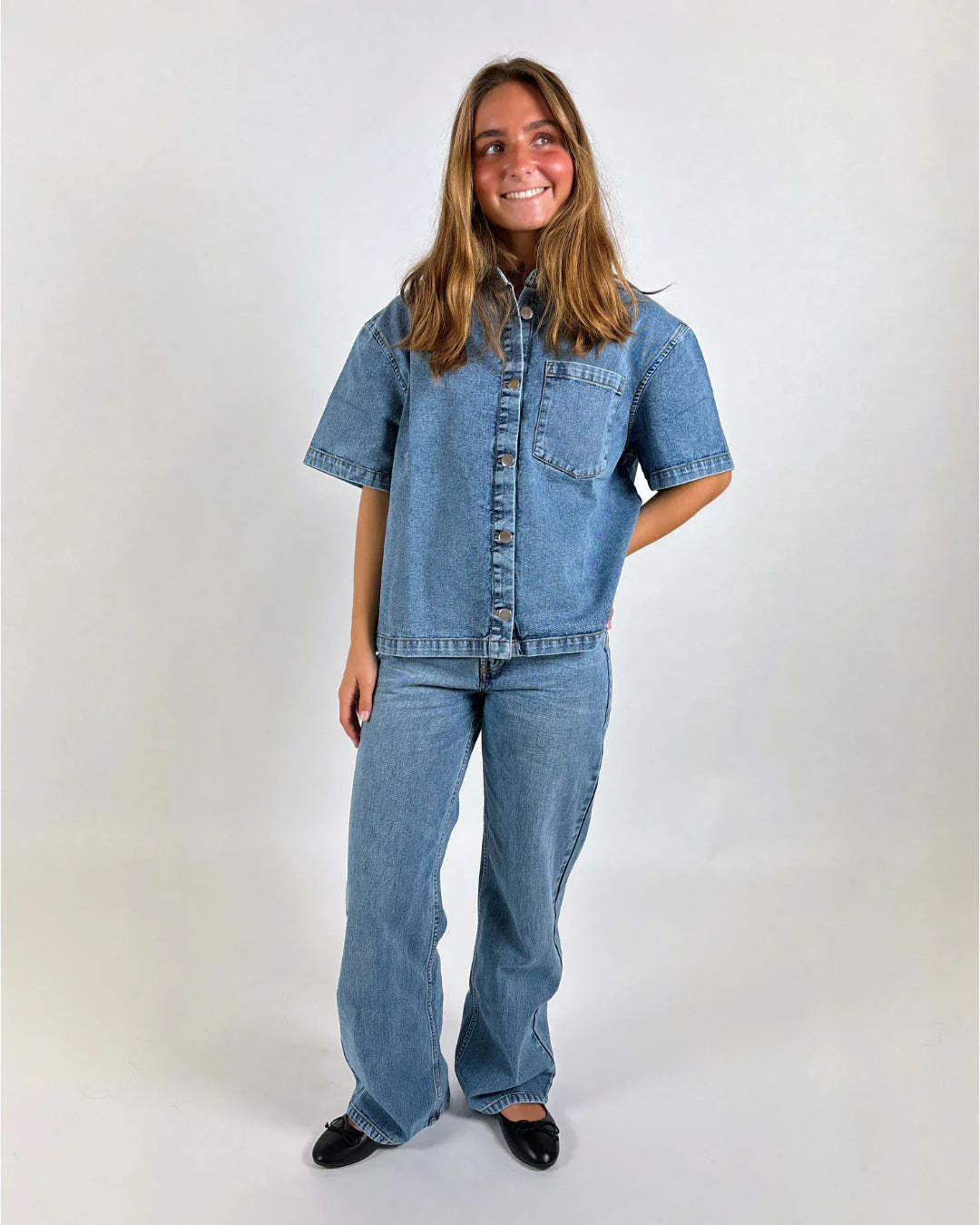 Damen Denim-Hemdjacke im lässigen Oversized-Schnitt R&B - Image 6