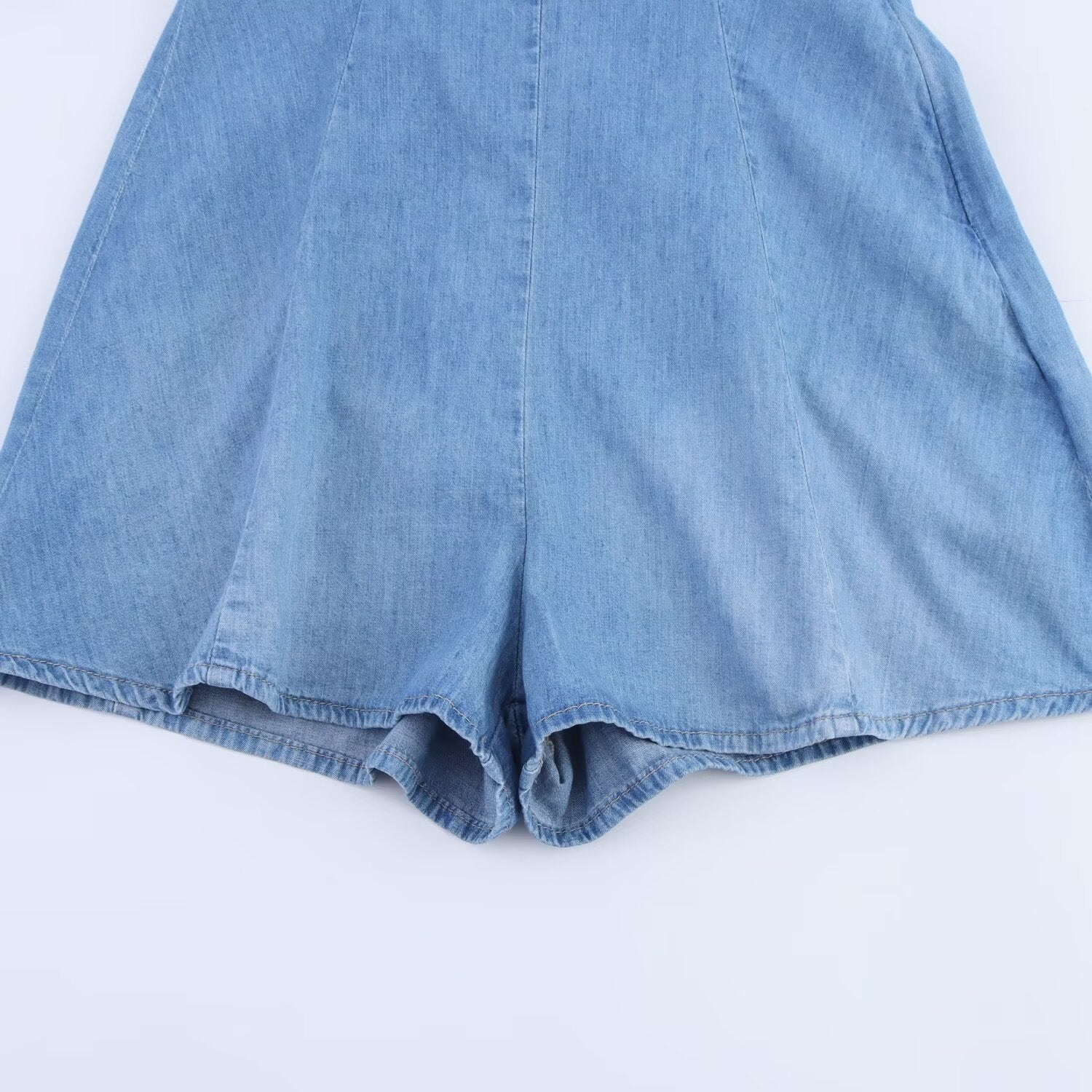 Damen Denim Jumpsuit mit schmalem Schnitt und verstellbaren Trägern R&B - Image 4