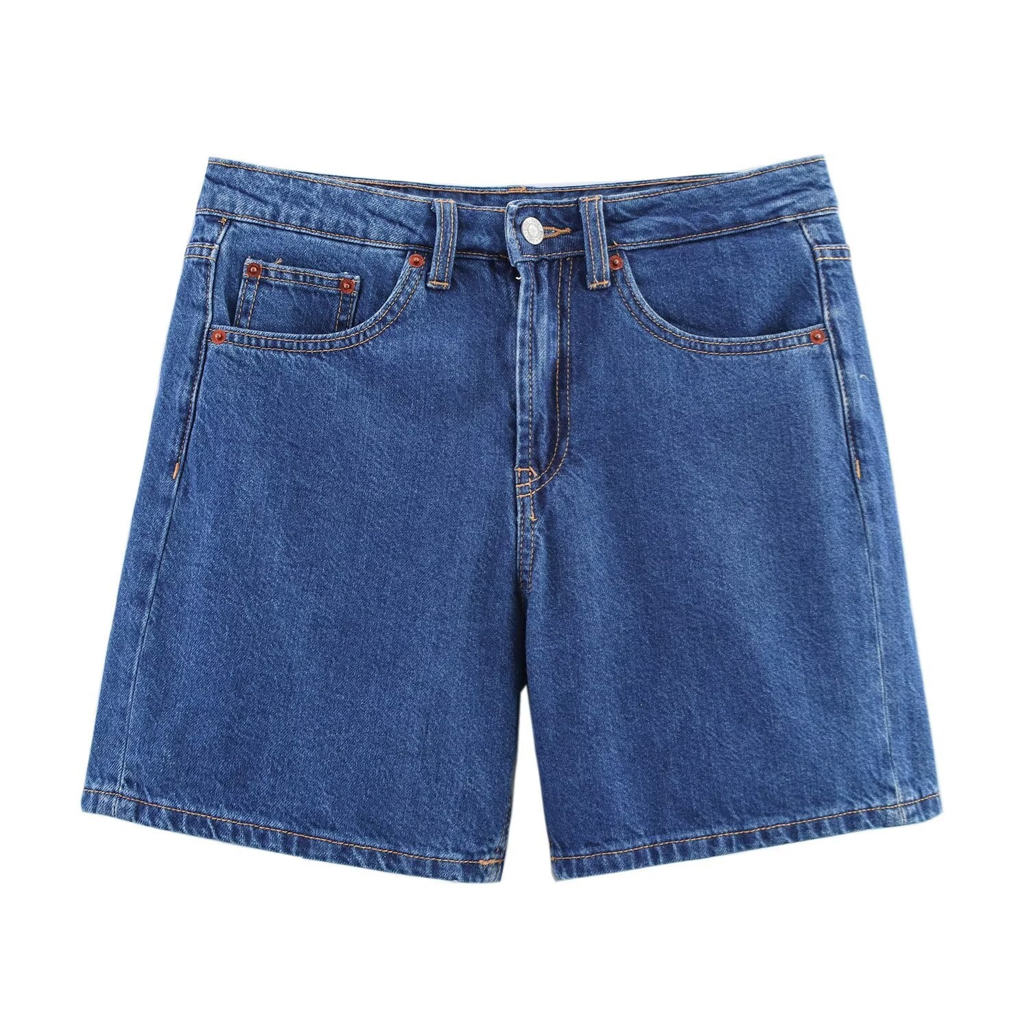 Damen Denim-Shorts im lässigen Schnitt mit hoher Taille und praktischen Taschen R&B - Image 7