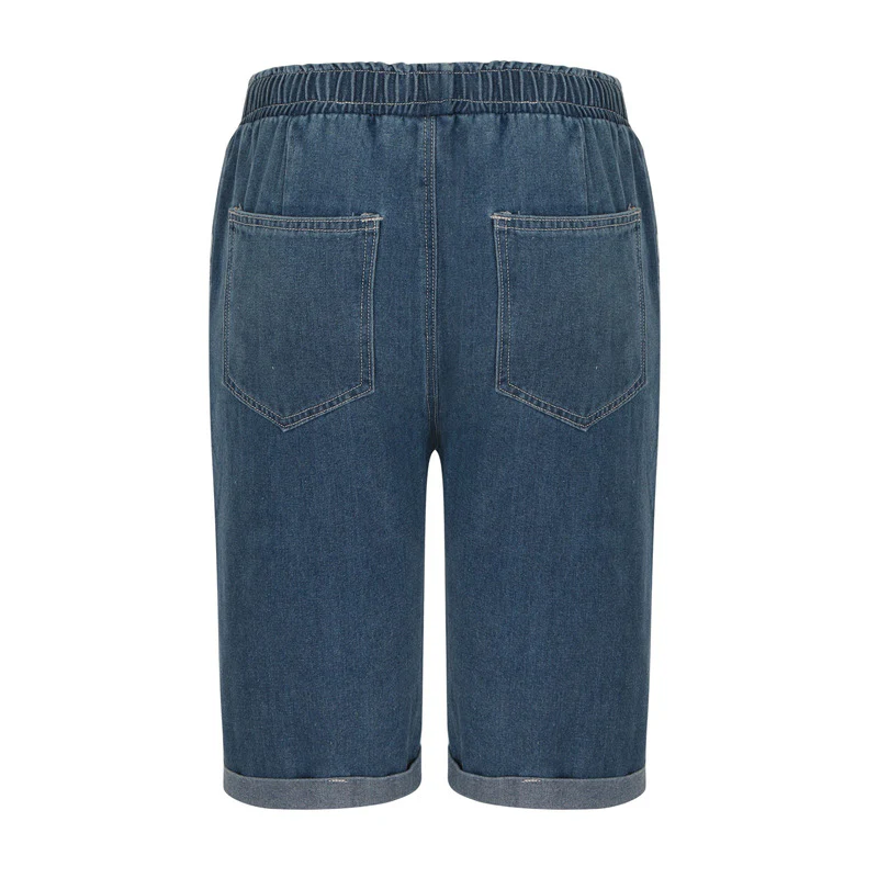 Damen Denim-Shorts mit elastischem Bund und lässigem Schnitt R&B - Image 4