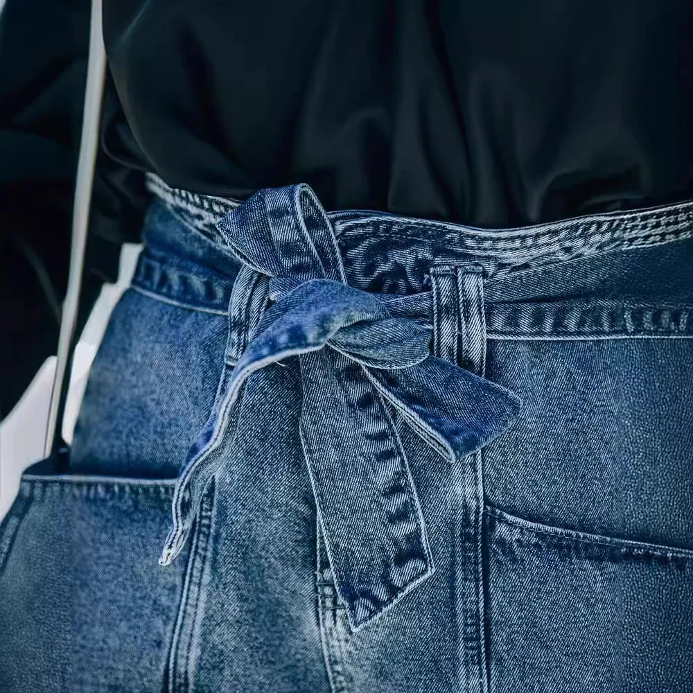 Damen Denim-Shorts mit hohem Bund und Taillengürtel R&B - Image 4