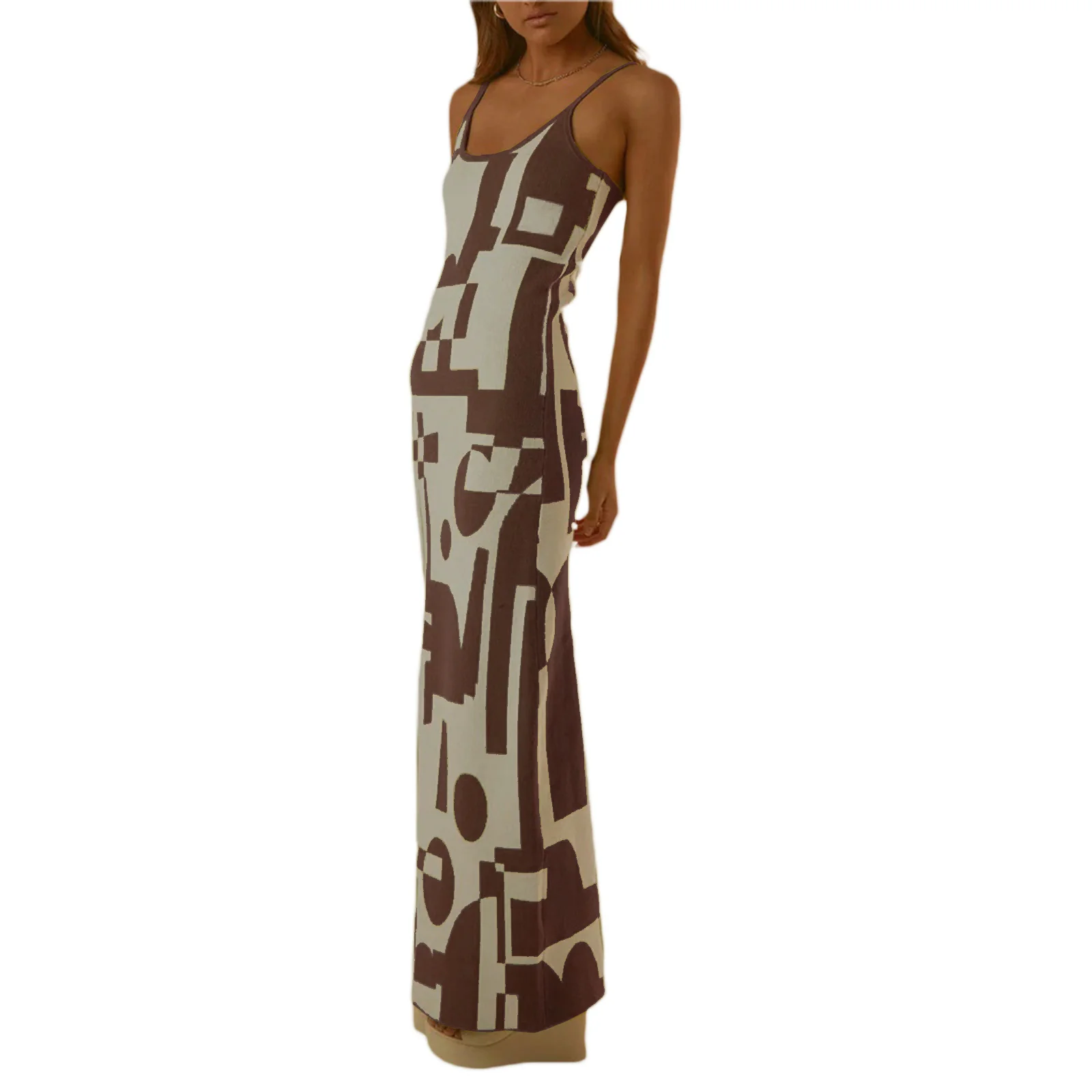 Damen Designer-Midi-Kleid mit stilvollem Grafikmuster R&B - Image 18