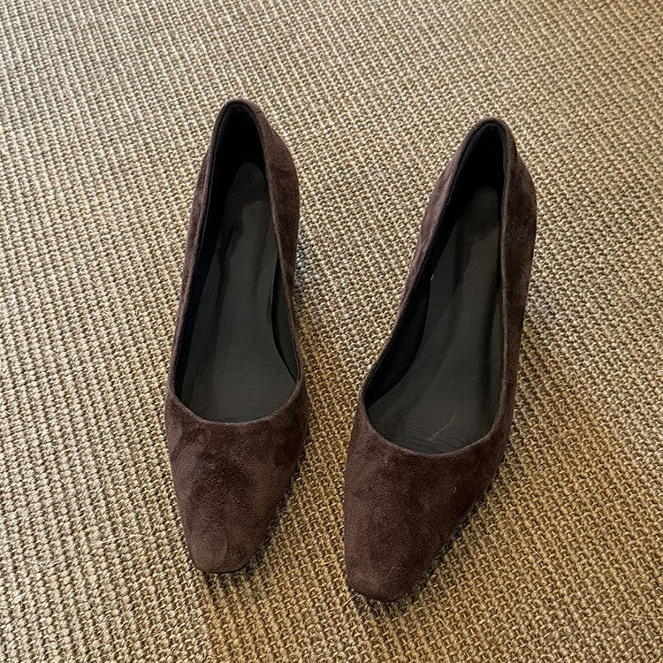 Damen edel wirkende Flachschuhe aus Wildleder mit modischer Spitze R&B - Image 3