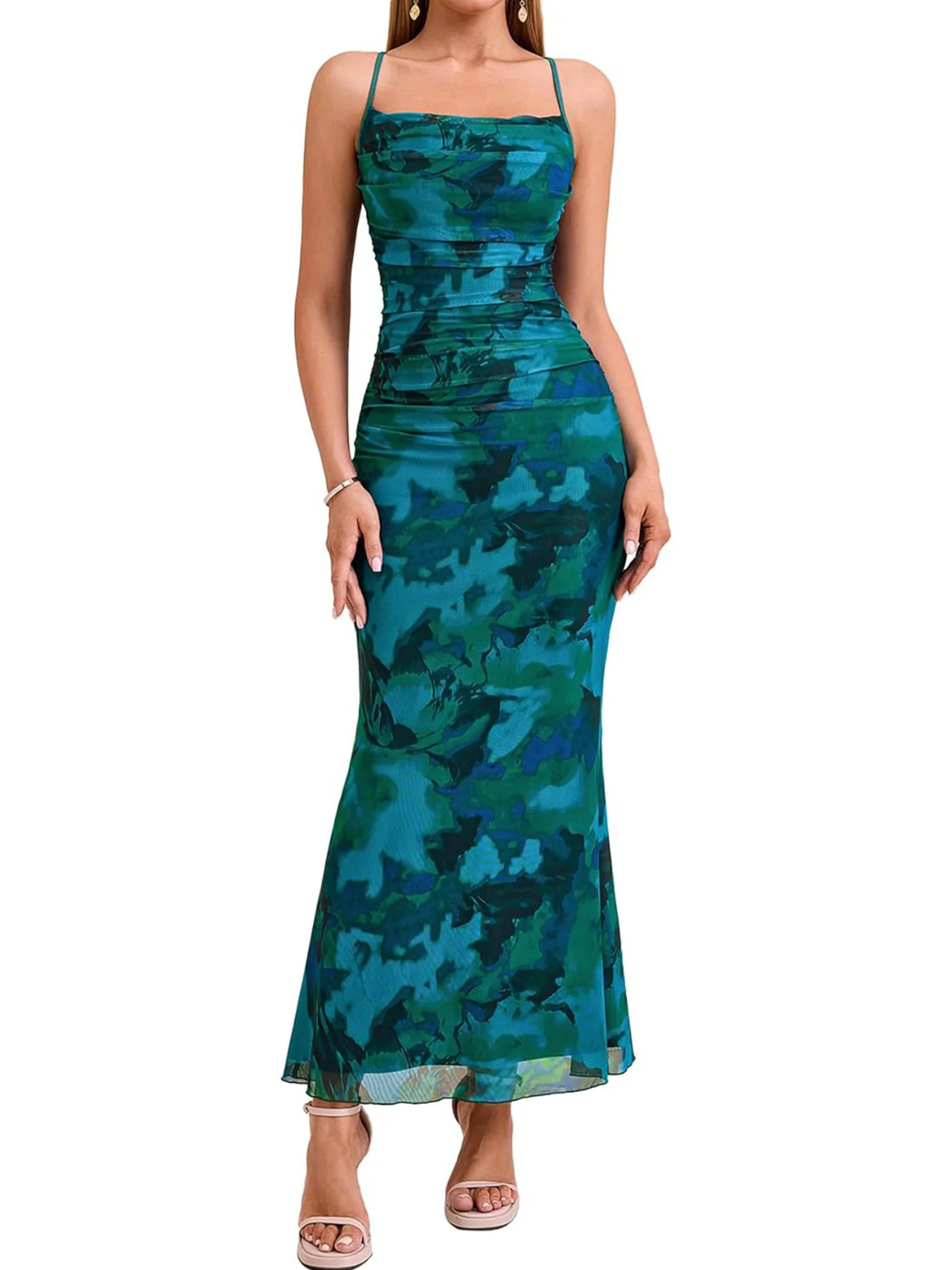 Damen Eingehülltes Abendkleid mit trägerlosem Design und Raffungen R&B - Image 13