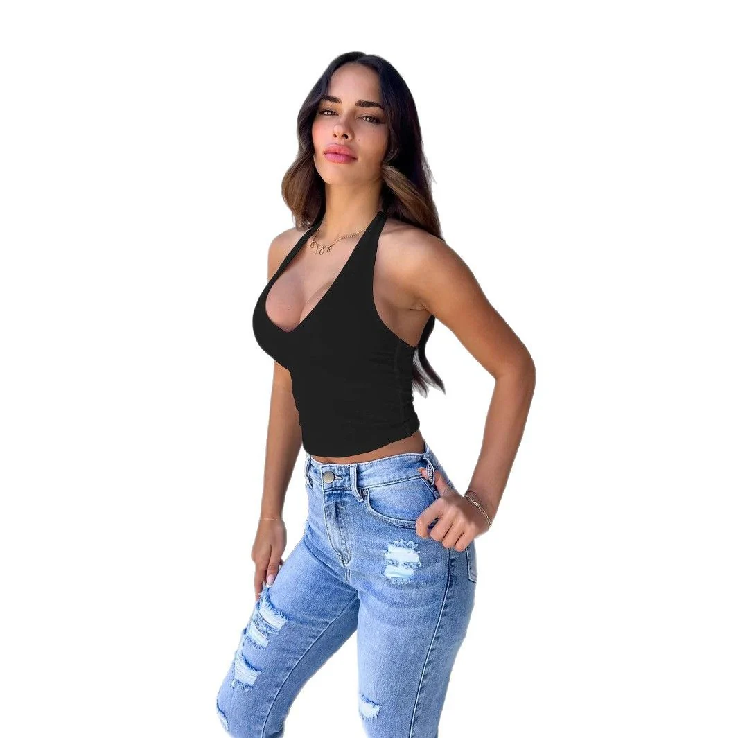 Damen einseitig über Kreuz geschnittenes Neckholder-Top R&B - Image 5