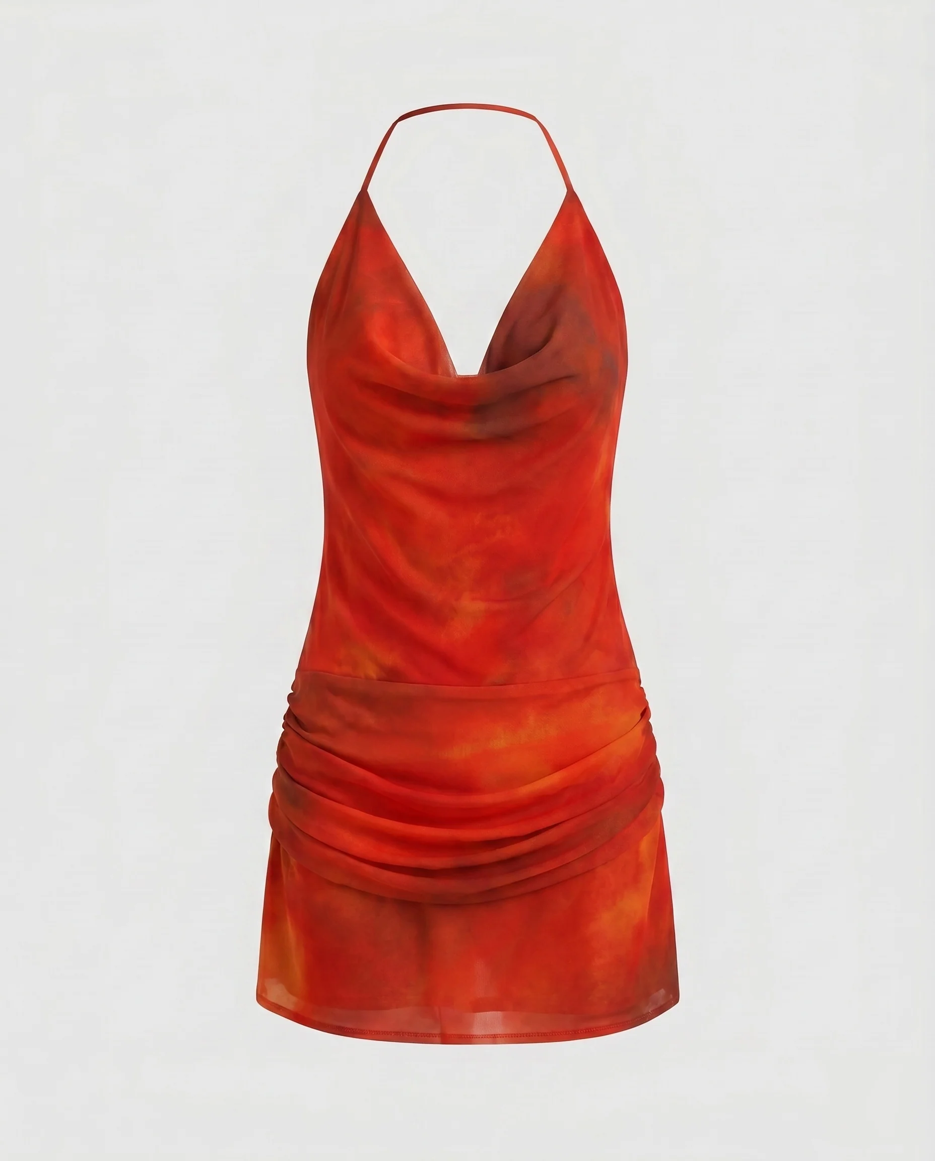 Damen Elegant Drapiertes Minikleid mit floralem Muster R&B - Image 6