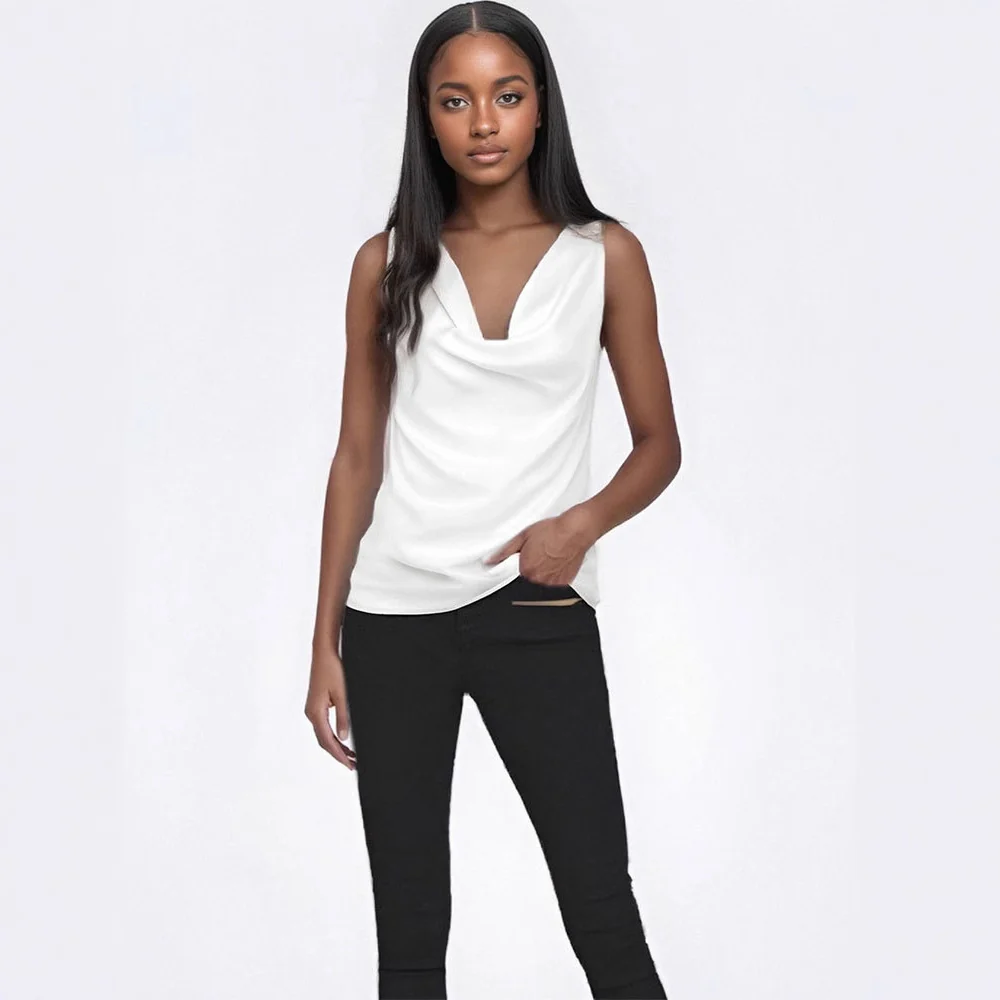 Damen elegant drapiertes Top R&B - Image 3