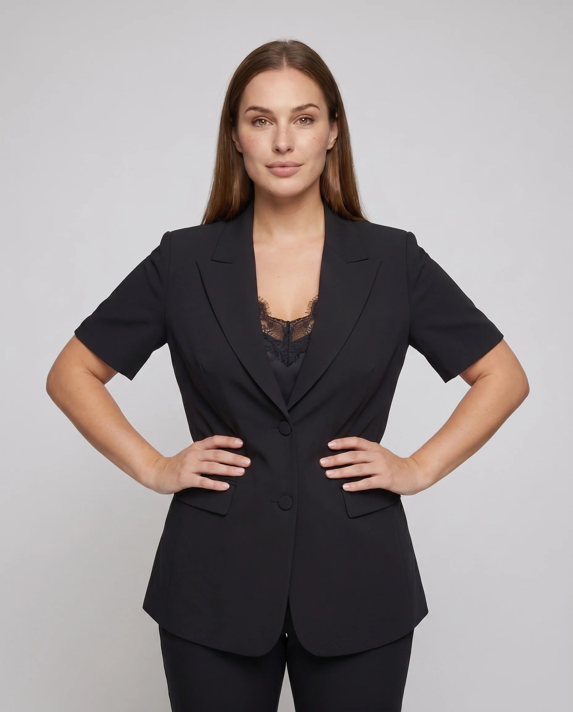 Damen Elegant geschnittenes Blazer-Kleid mit Spitzenverzierungen R&B - Image 2