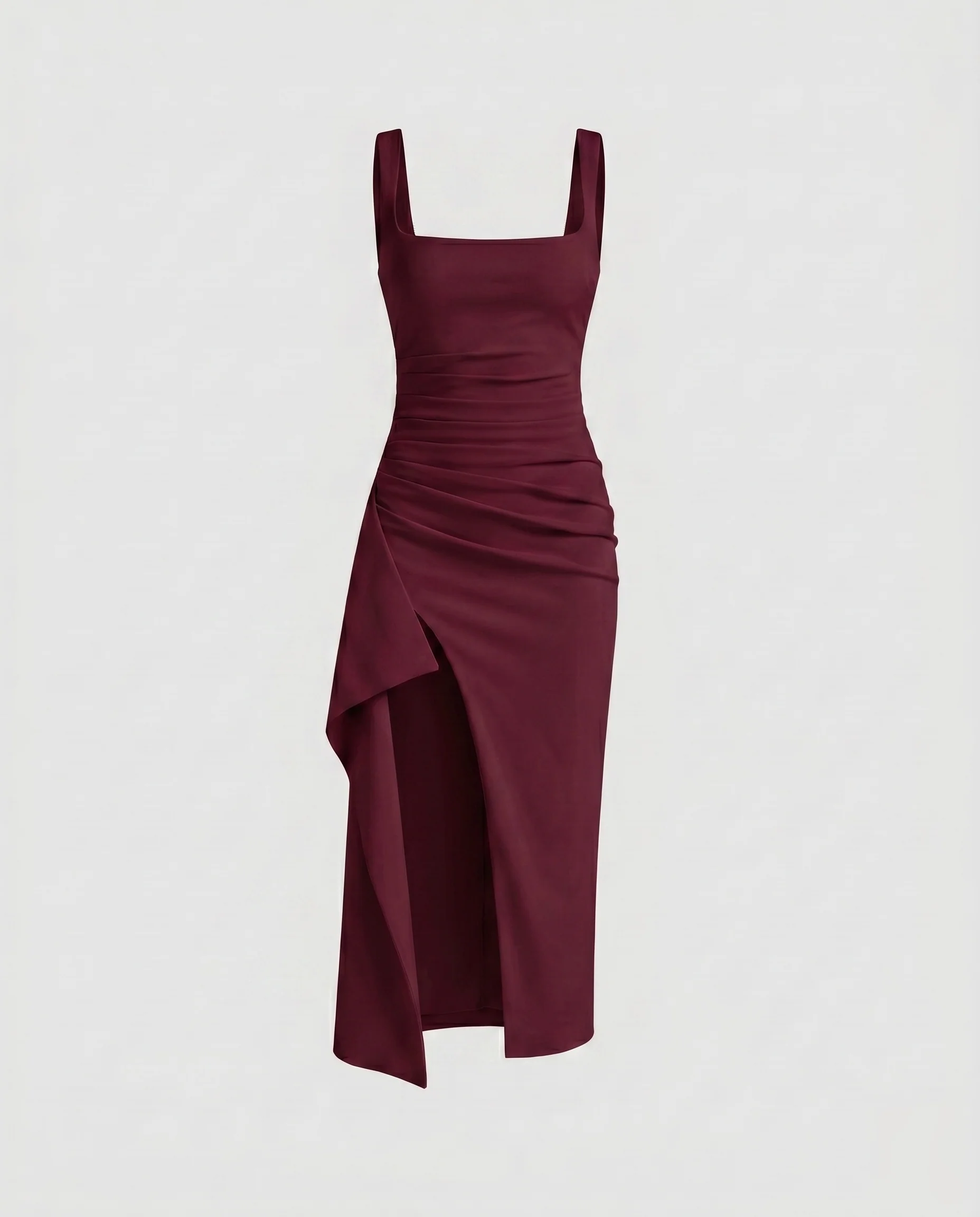 Damen Elegant geschnittenes Maxikleid mit asymmetrischem Saum und tiefem V-Ausschnitt R&B - Image 8