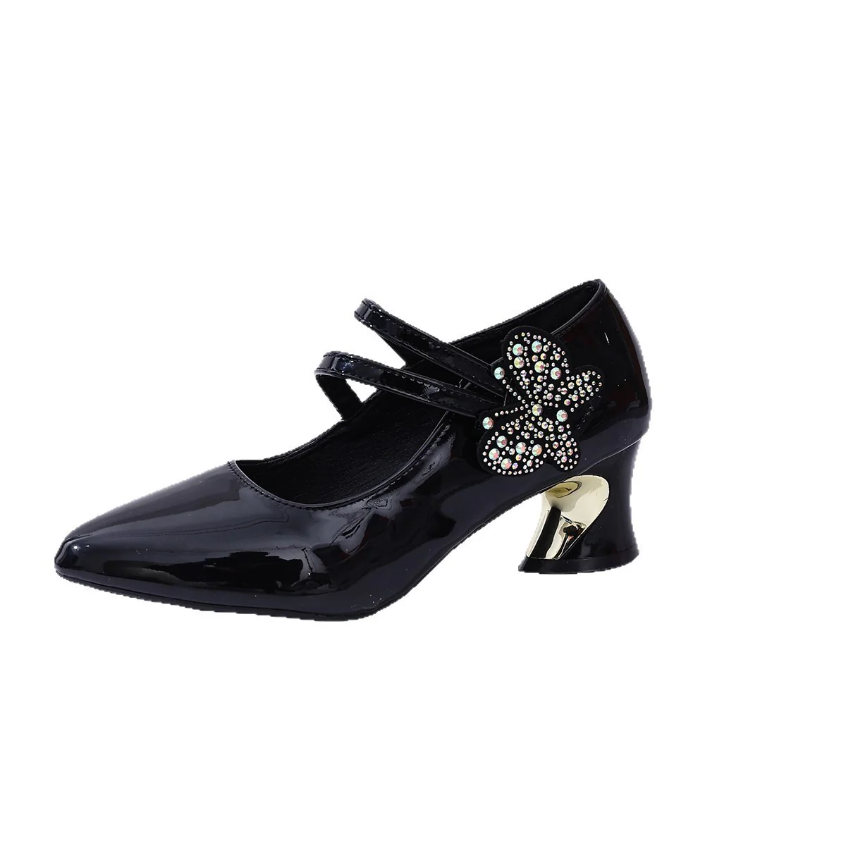 Damen elegante Abendpumps mit funkelnder Schmetterlingsapplikation R&B - Image 5