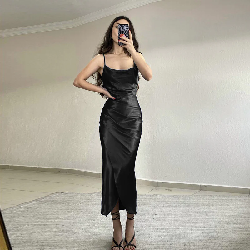 Damen elegante Abendrobe mit Drapierung und seitlichem Schlitz R&B - Image 10