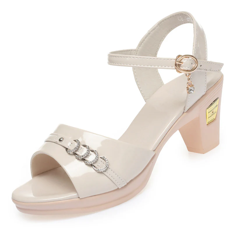 Damen elegante Absatzsandalen mit modischem Schnallenakzent und komfortablem Blockabsatz R&B - Image 7