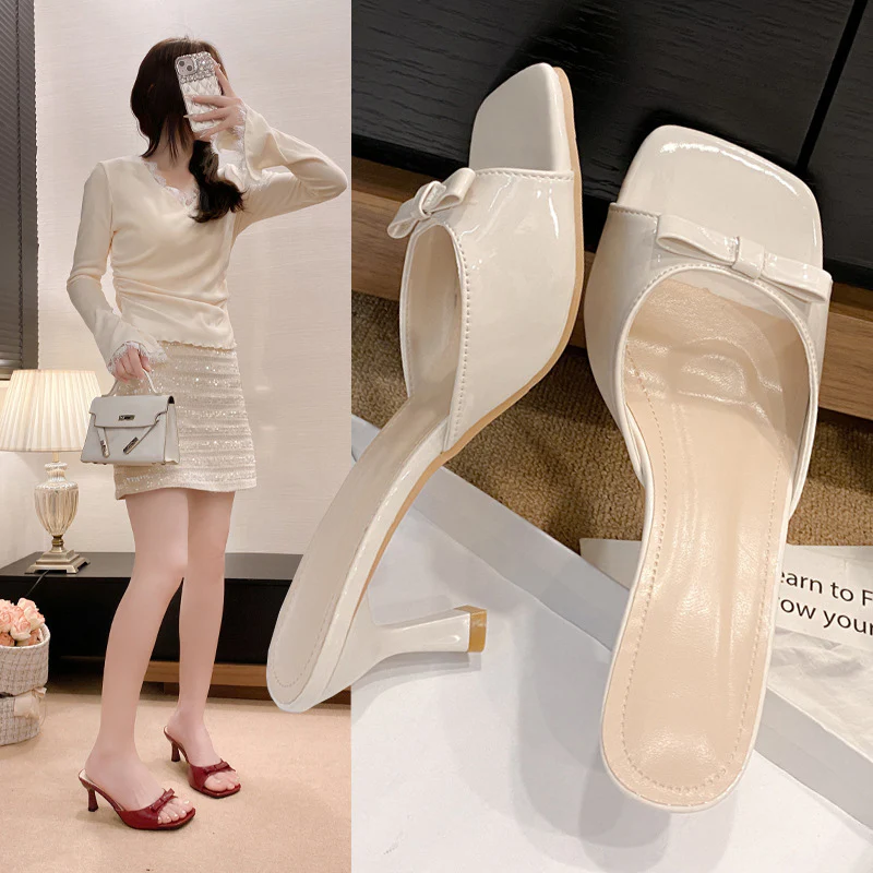 Damen elegante Absatzsandalen mit modischer Schleifenapplikation R&B - Image 3