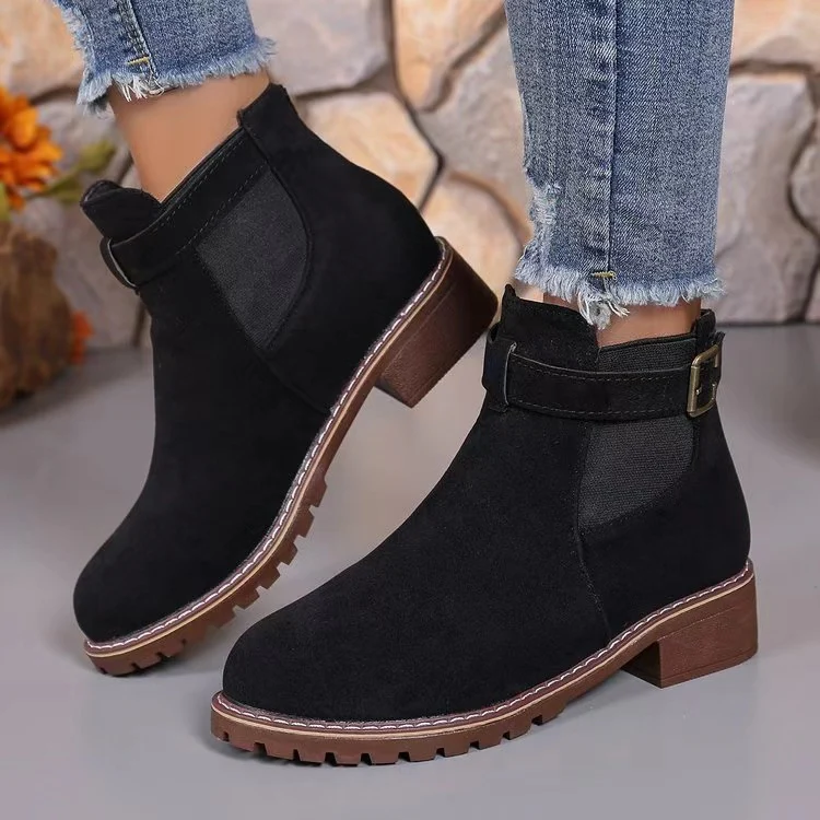 Damen elegante Ankle-Boots mit modischem Riemen und rutschfester Sohle R&B - Image 6