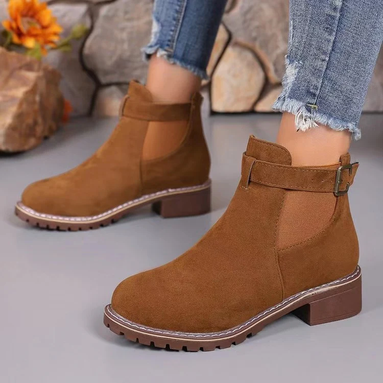 Damen elegante Ankle-Boots mit modischem Riemen und rutschfester Sohle R&B - Image 8