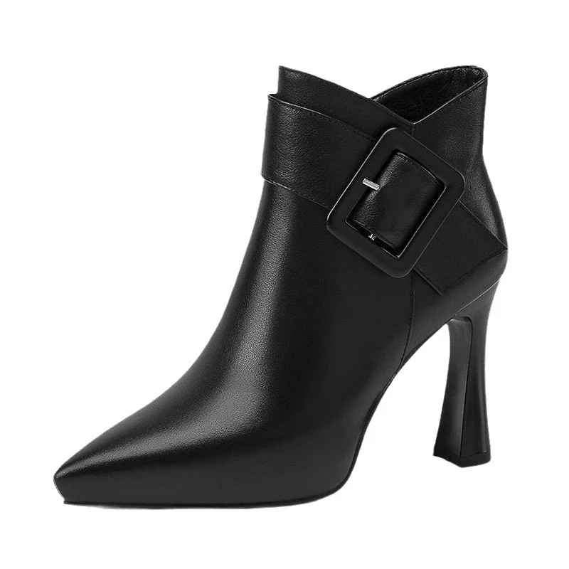 Damen elegante Ankle Boots mit modischer Schnalle und stilvollem Absatz R&B - Image 5