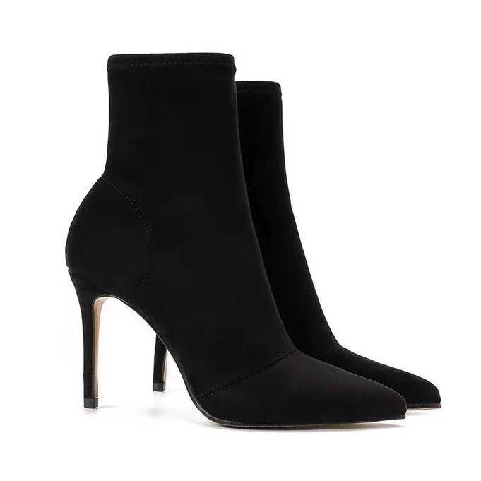 Damen elegante Ankle Boots mit spitzem Design und hohem Absatz R&B - Image 5