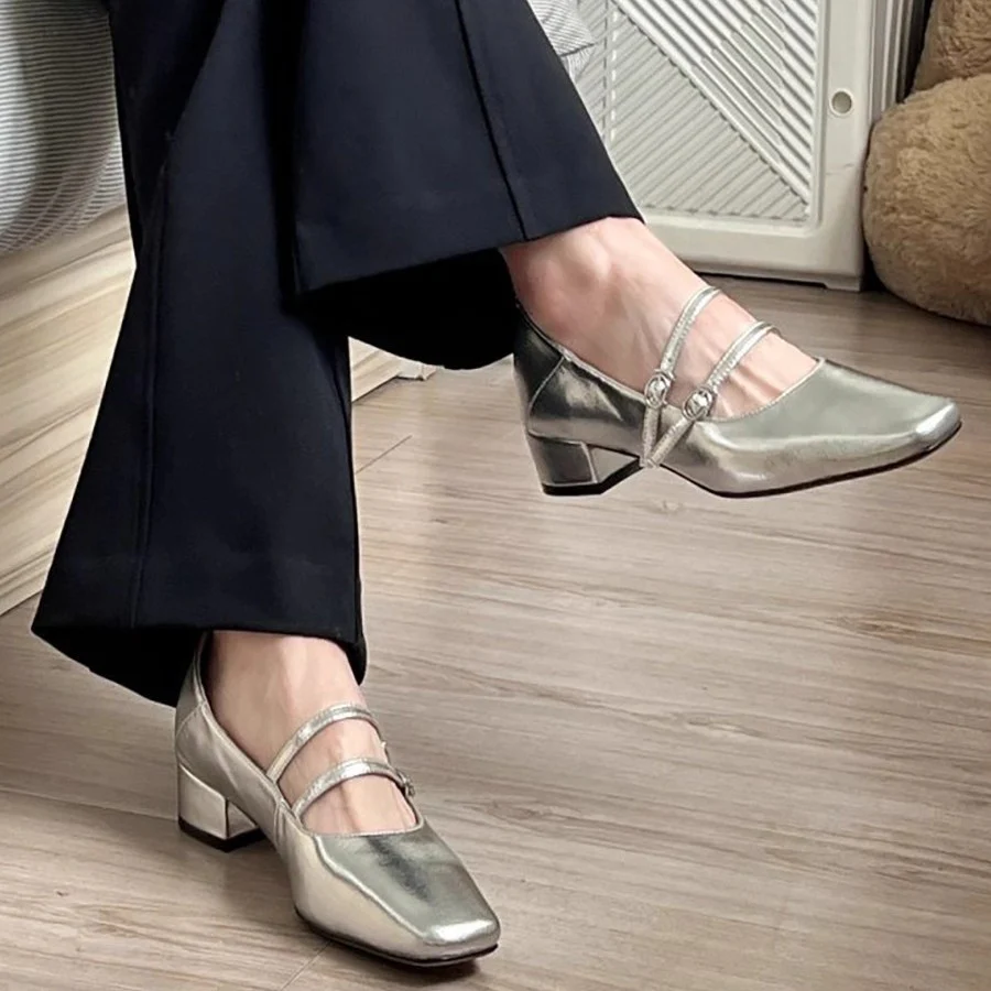 Damen elegante Ballerina-Schuhe mit dekorativen Schnallen R&B - Image 4