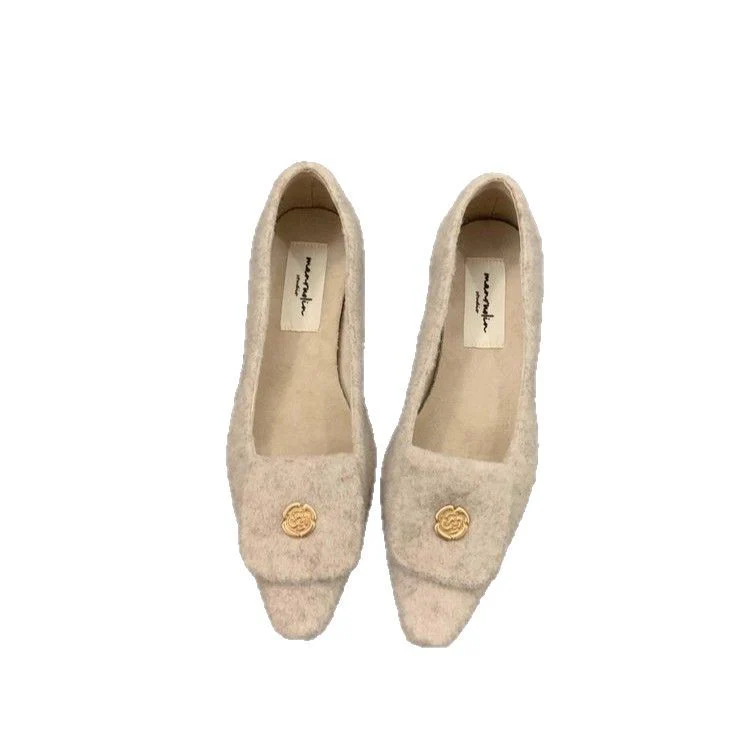 Damen elegante Ballerinas aus Filz mit dekorativem Riemchen R&B - Image 5