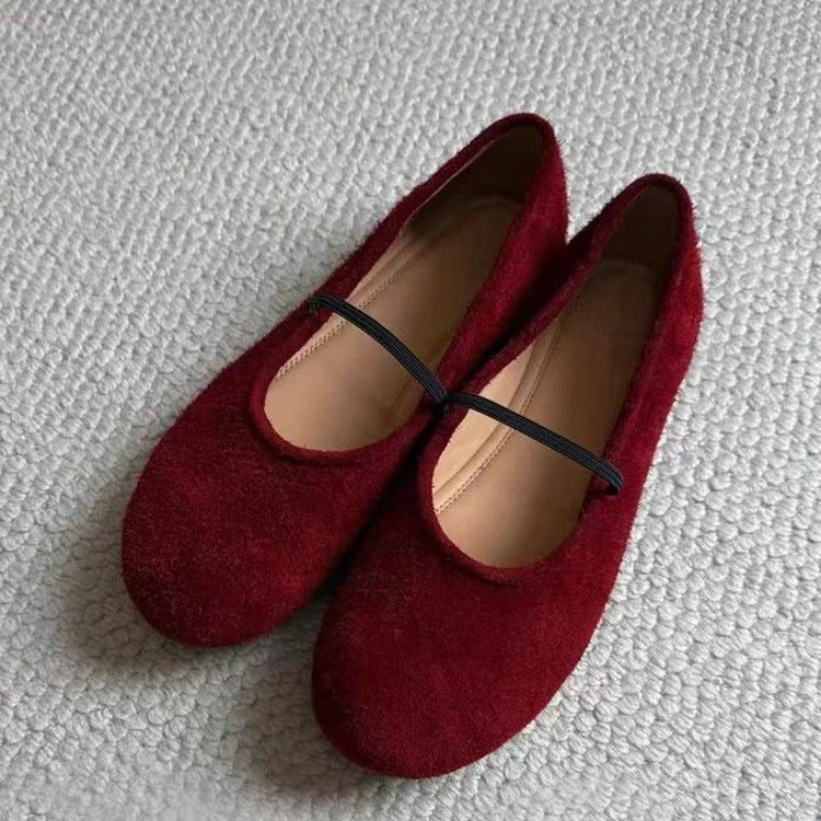 Damen elegante Ballerinas aus hochwertigem Wildleder mit flexiblem Riemchen R&B - Image 5