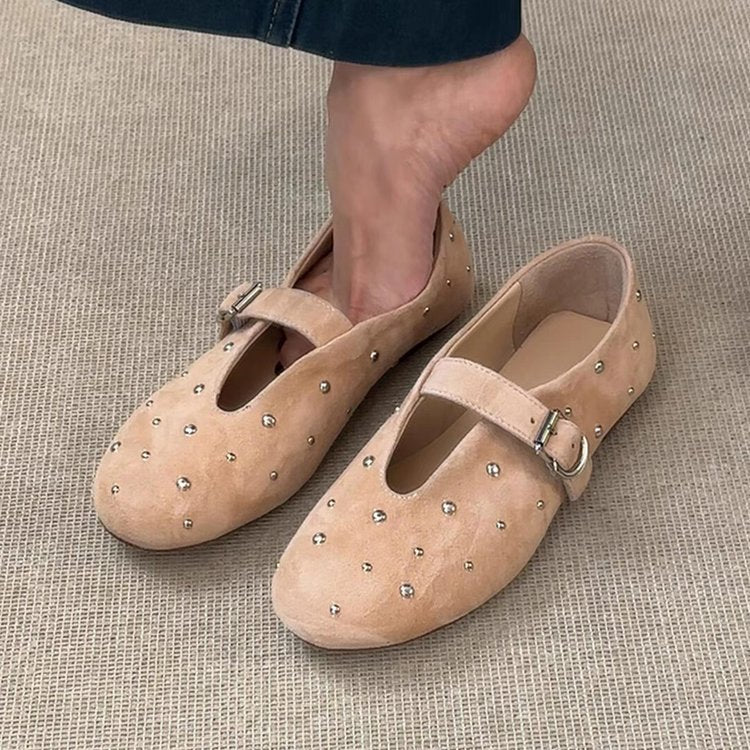 Damen elegante Ballerinas mit dekorativen Schmucksteinen und modischem Riemchen R&B - Image 6