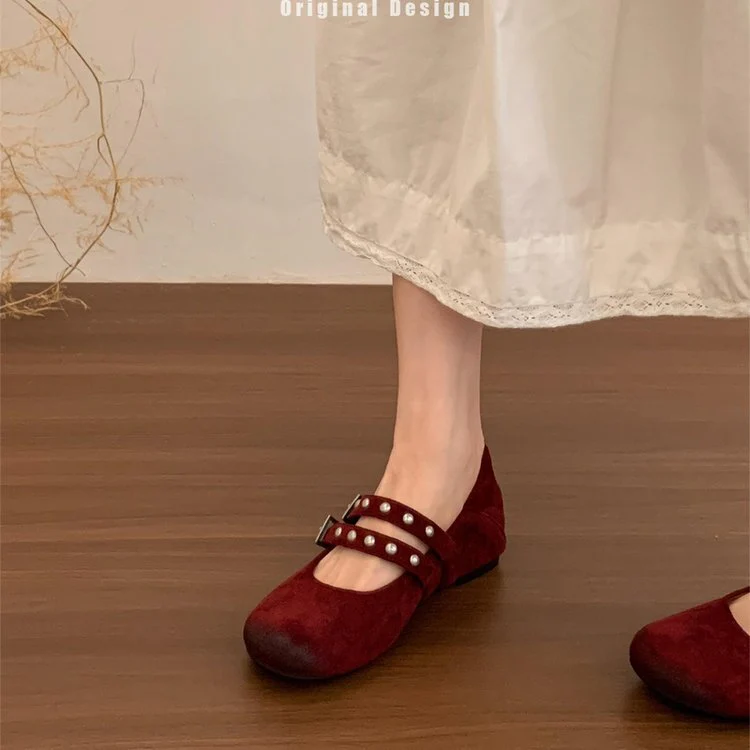Damen elegante Ballerinas mit dekorativen Schnallen und stützender Innensohle R&B - Image 3