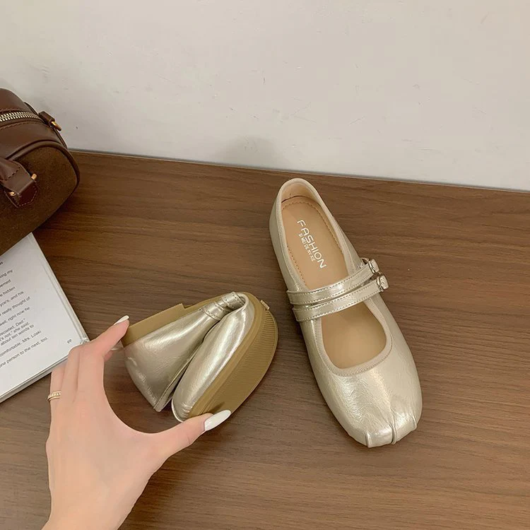 Damen elegante Ballerinas mit doppeltem Riemen und komfortabler Innensohle R&B - Image 3
